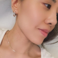 Hoop and Square Together Earrings
