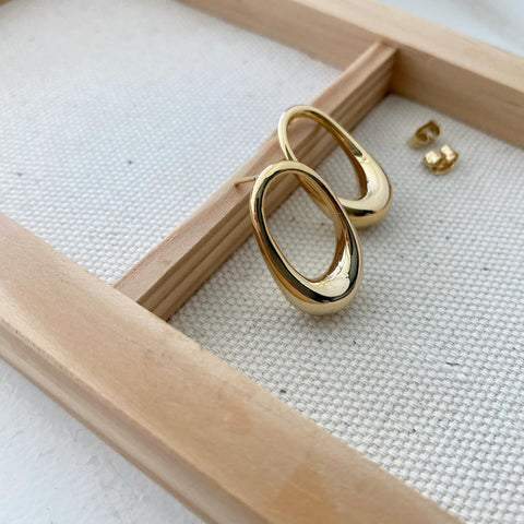 Open Oval Droplet Earrings