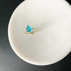 Teardrop (Cracked Cubic) Breezy Blue Ring