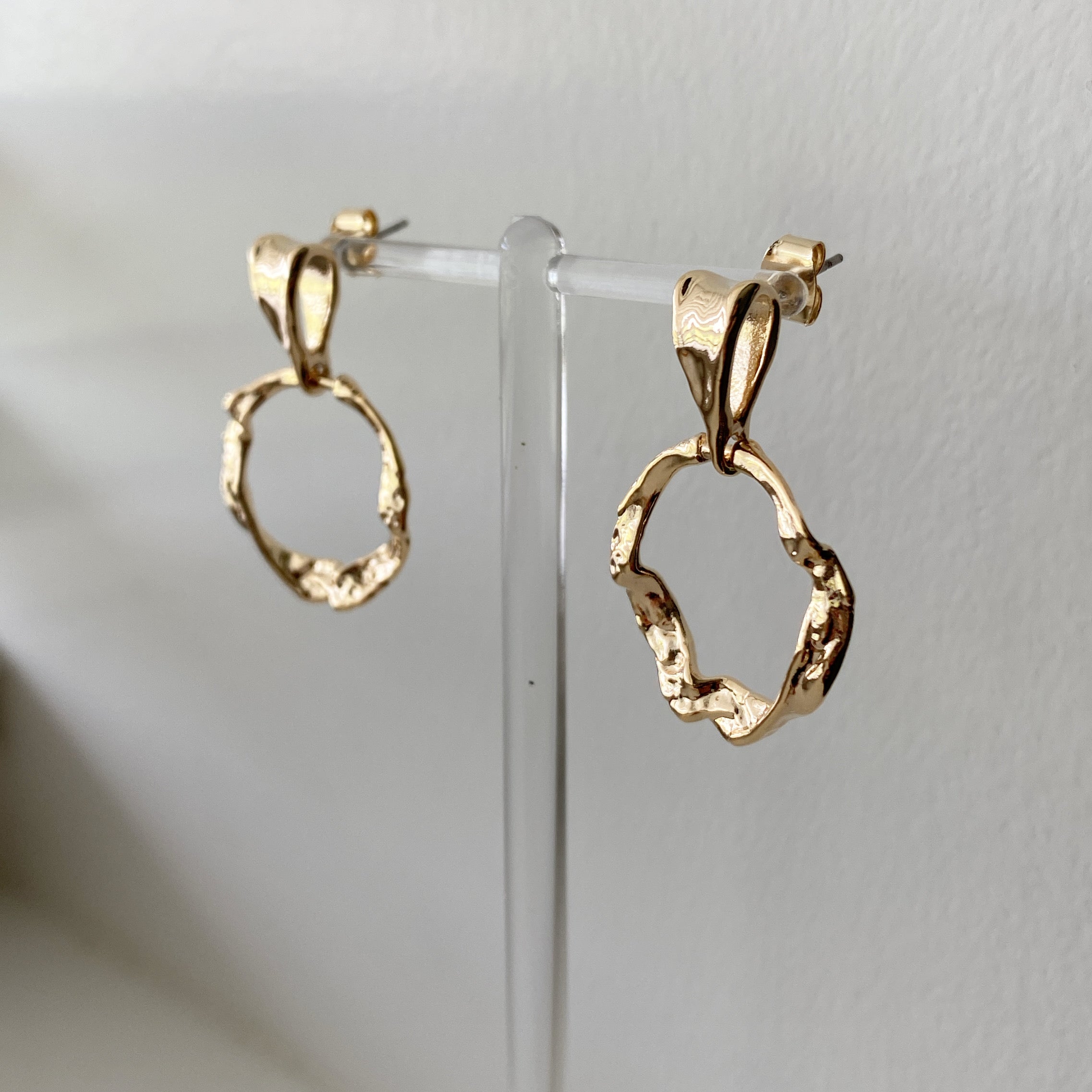 Hammered Door Knocker Earrings