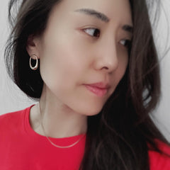 Open Oval Droplet Earrings
