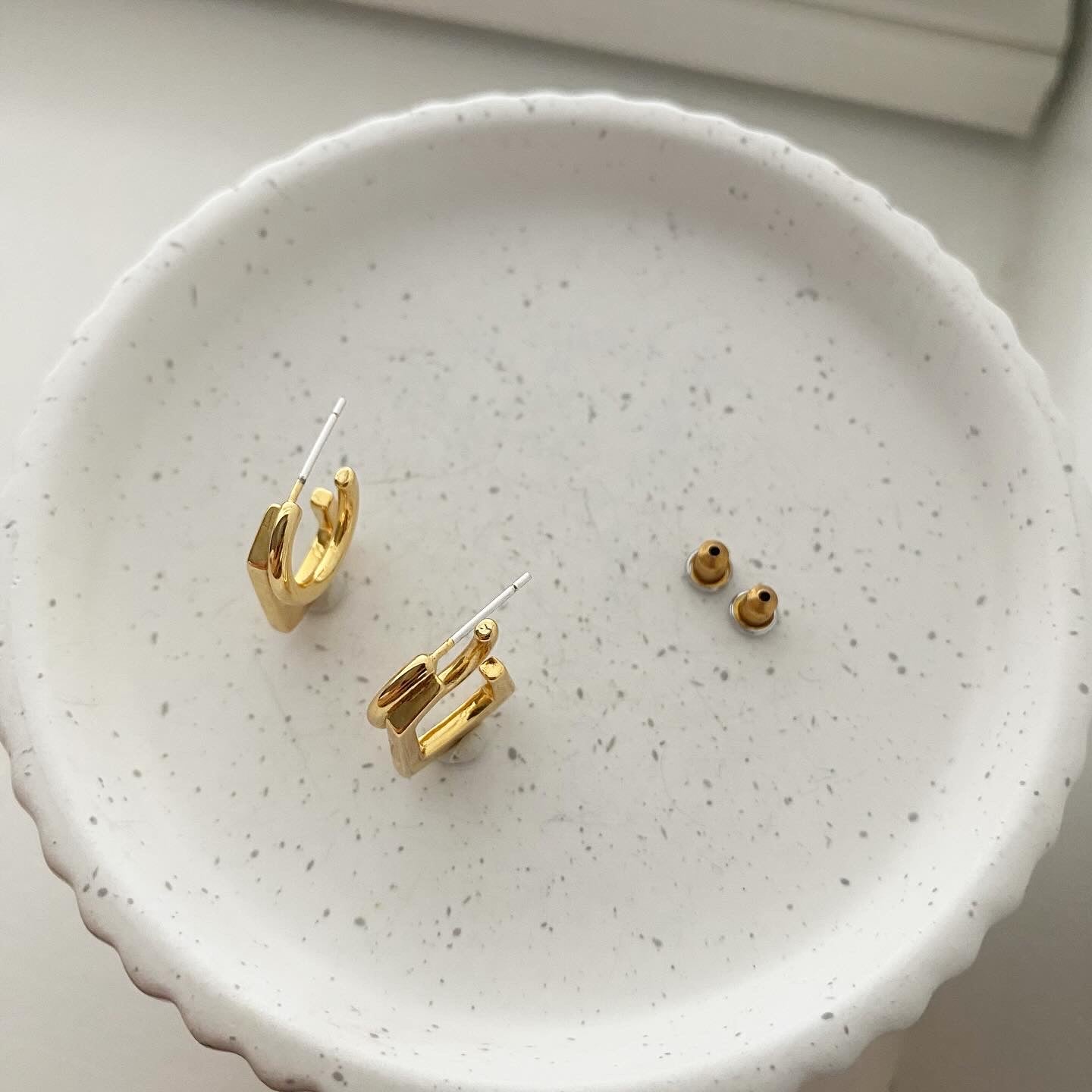 Hoop and Square Together Earrings