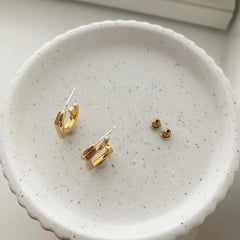 Hoop and Square Together Earrings