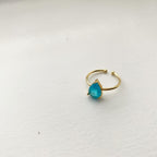Teardrop (Cracked Cubic) Breezy Blue Ring