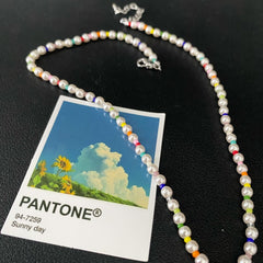 Sunny Day Rainbow Pearl Necklace