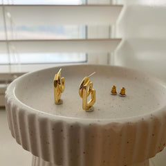 Hoop and Square Together Earrings