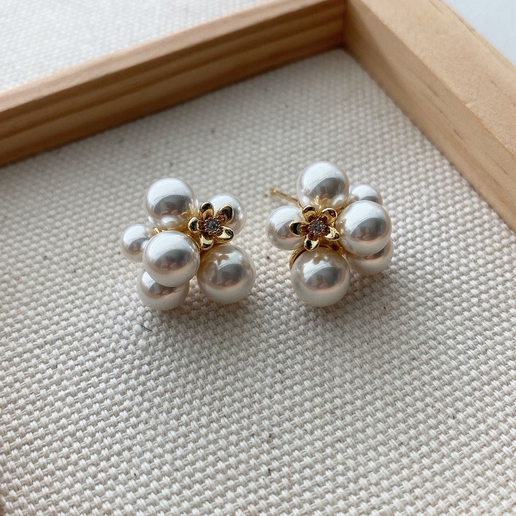 Pearl Cluster Earrings