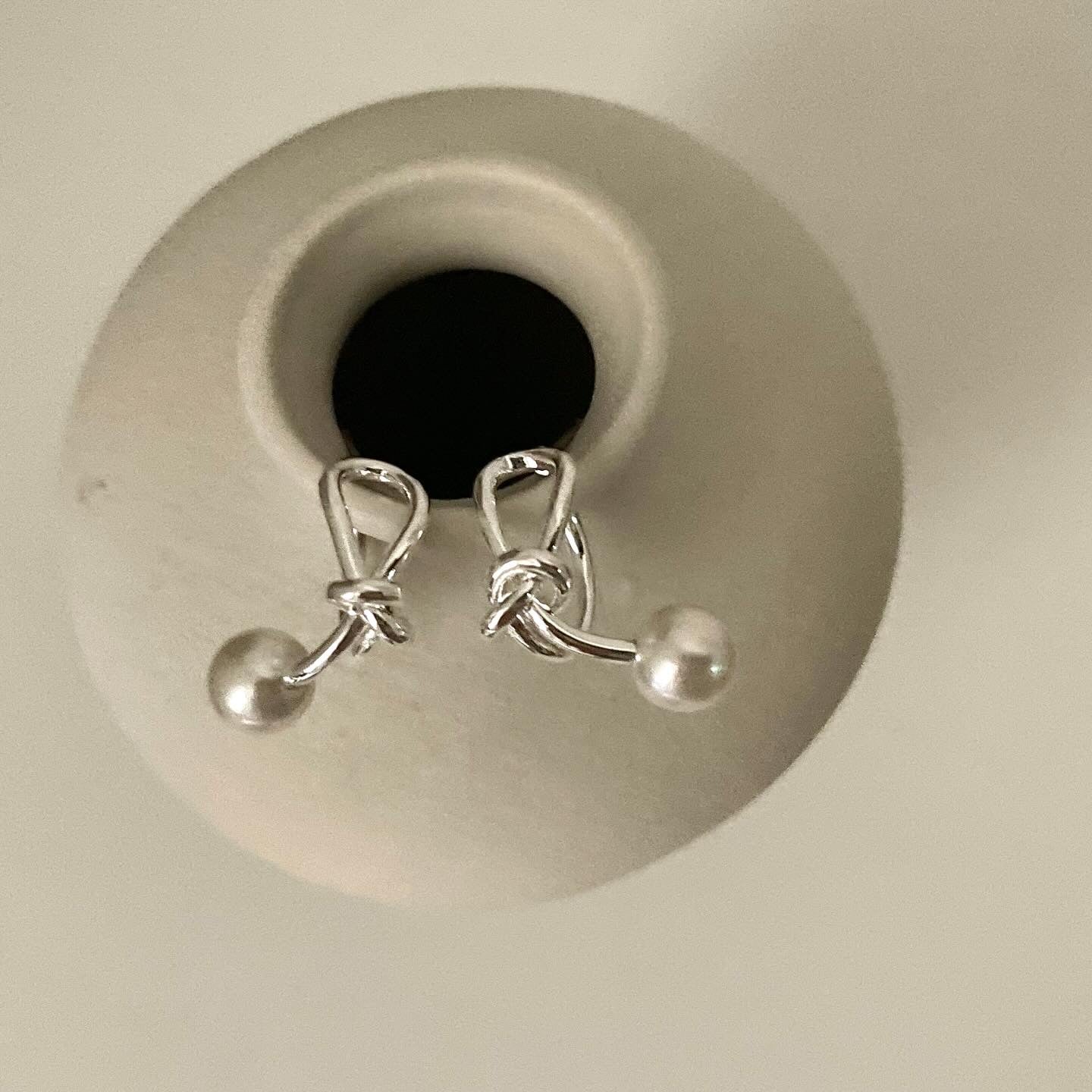 Knotted Pearl Drop Earrings