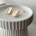 Rectangle Button Earrings