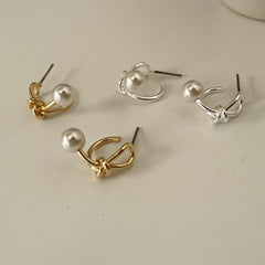 Knotted Pearl Drop Earrings