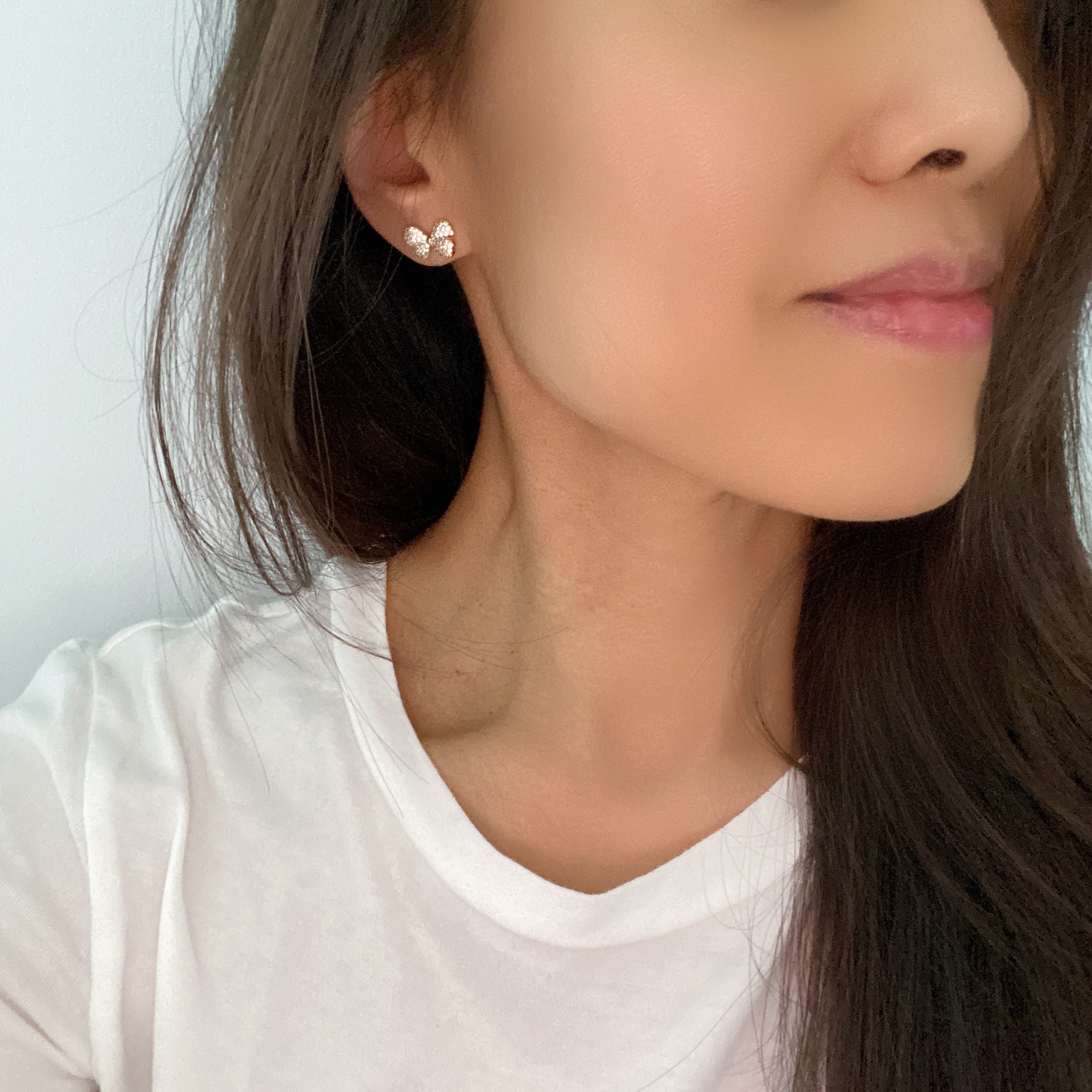Pavé Poofy Bow Earrings