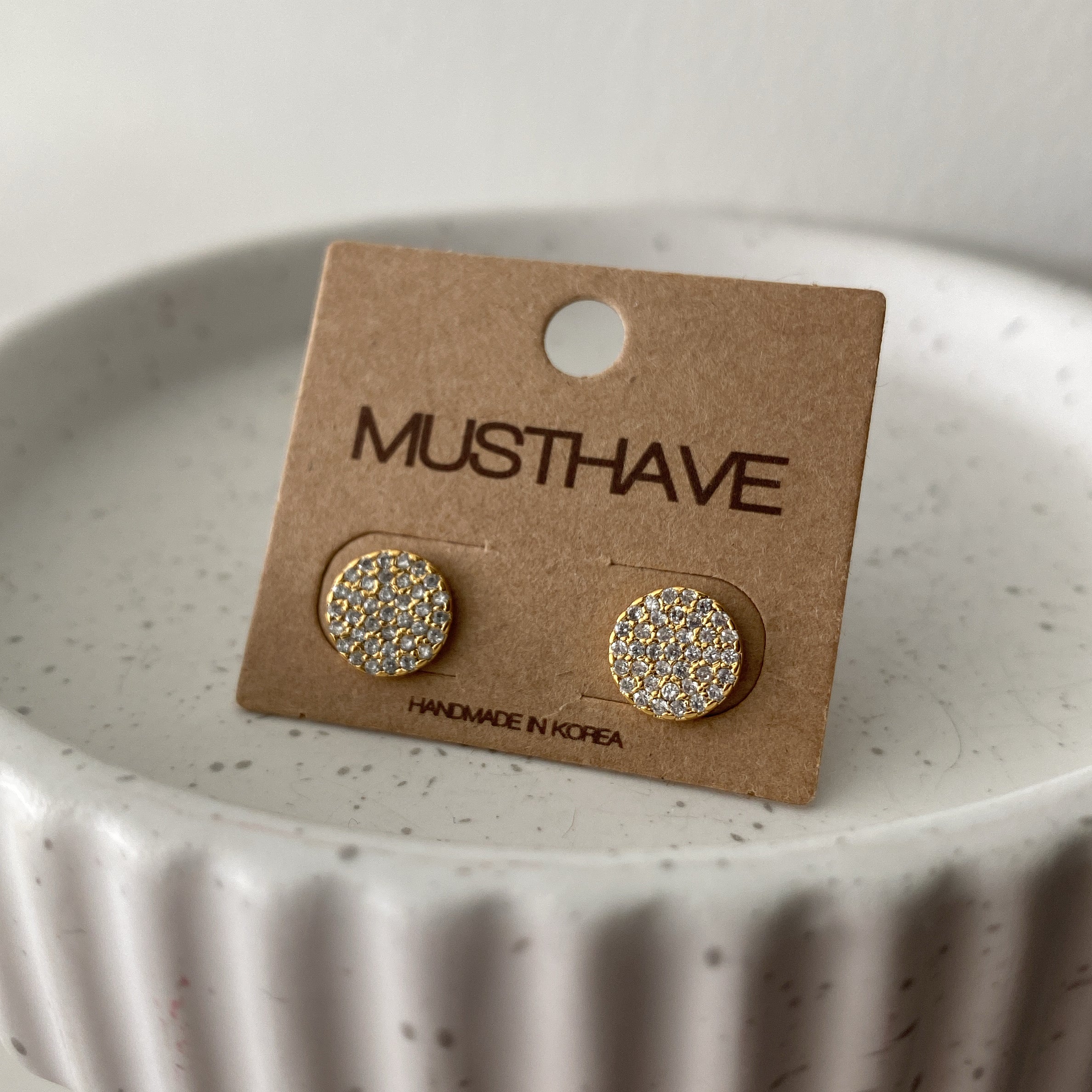 Pavé Disc Earrings