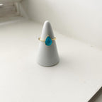 Teardrop (Cracked Cubic) Breezy Blue Ring