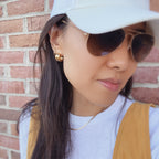 Ribbed Column Hoop Earrings