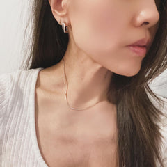 Hoop and Square Together Earrings