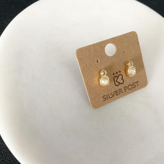 CZ Dot Square (MOP) Earrings