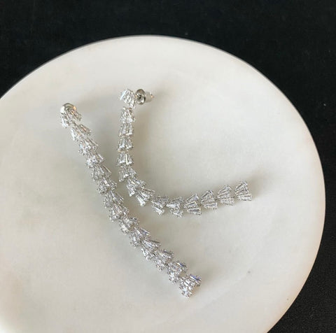 Baguette Linear Drop Earrings