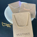 Pave Curved Bar Necklace