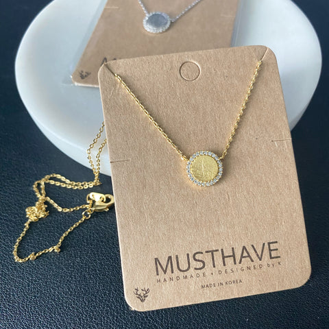 Pave Circle Necklace