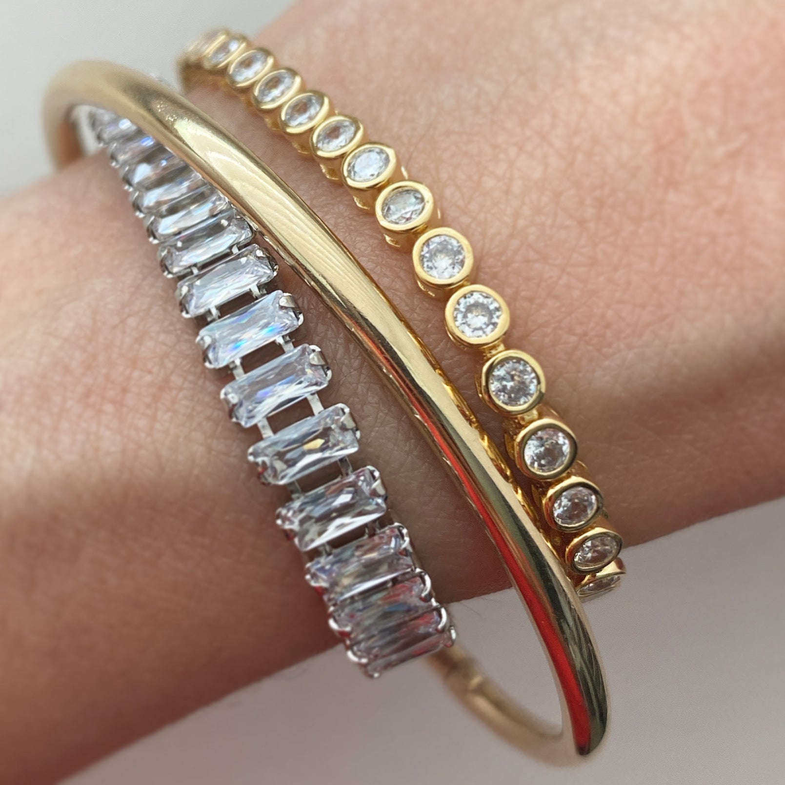 Baguette Snap Tennis Bracelet