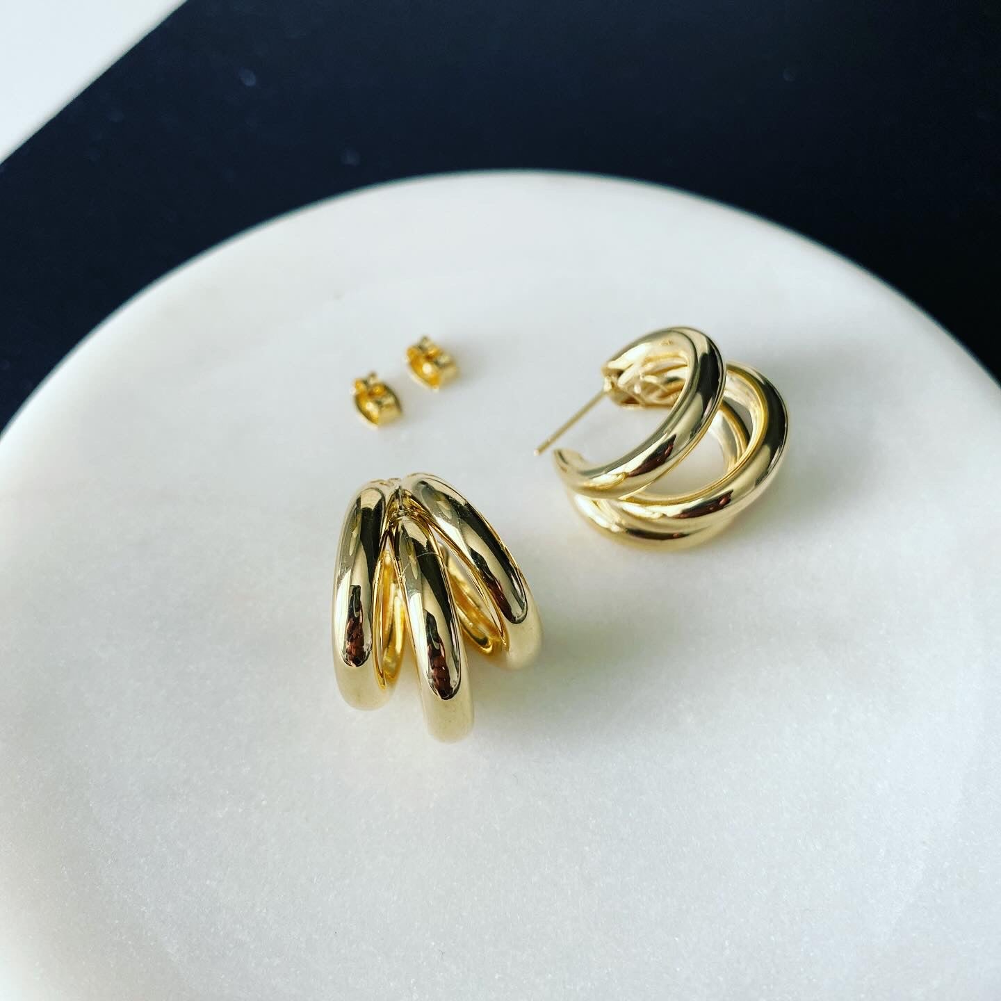 Triple 3D Hoop Earrings