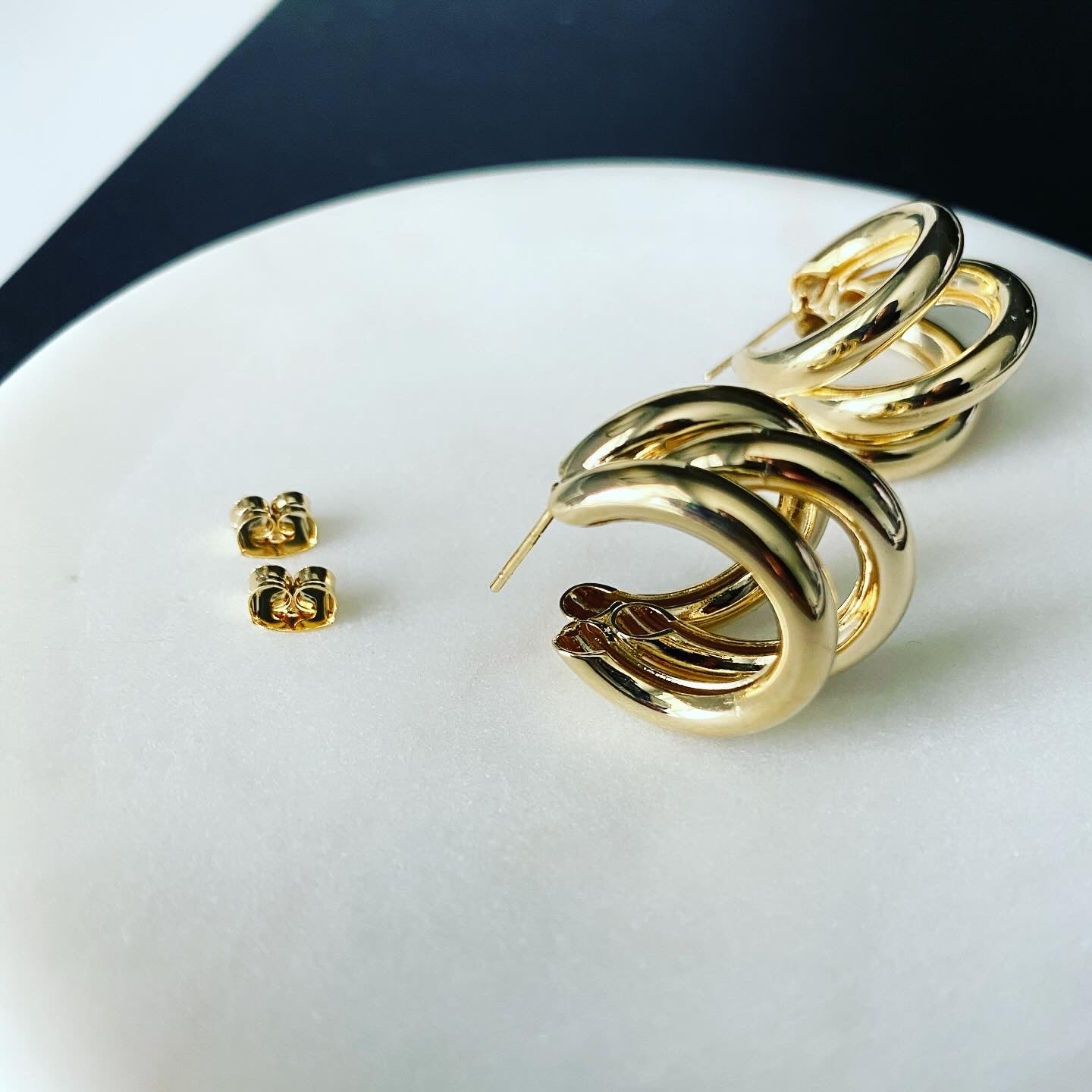Triple 3D Hoop Earrings