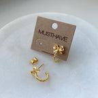 Bow Huggie Hoop Earrings