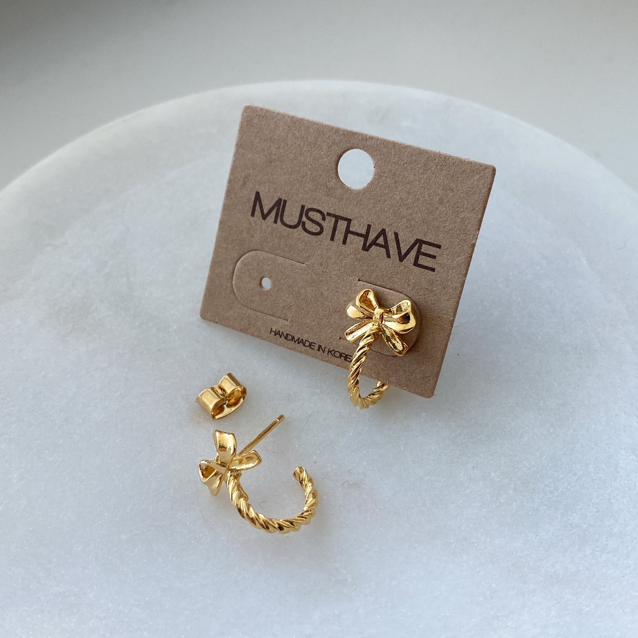 Bow Huggie Hoop Earrings