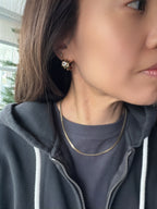 Oval CZ Wide Hoop Earrings