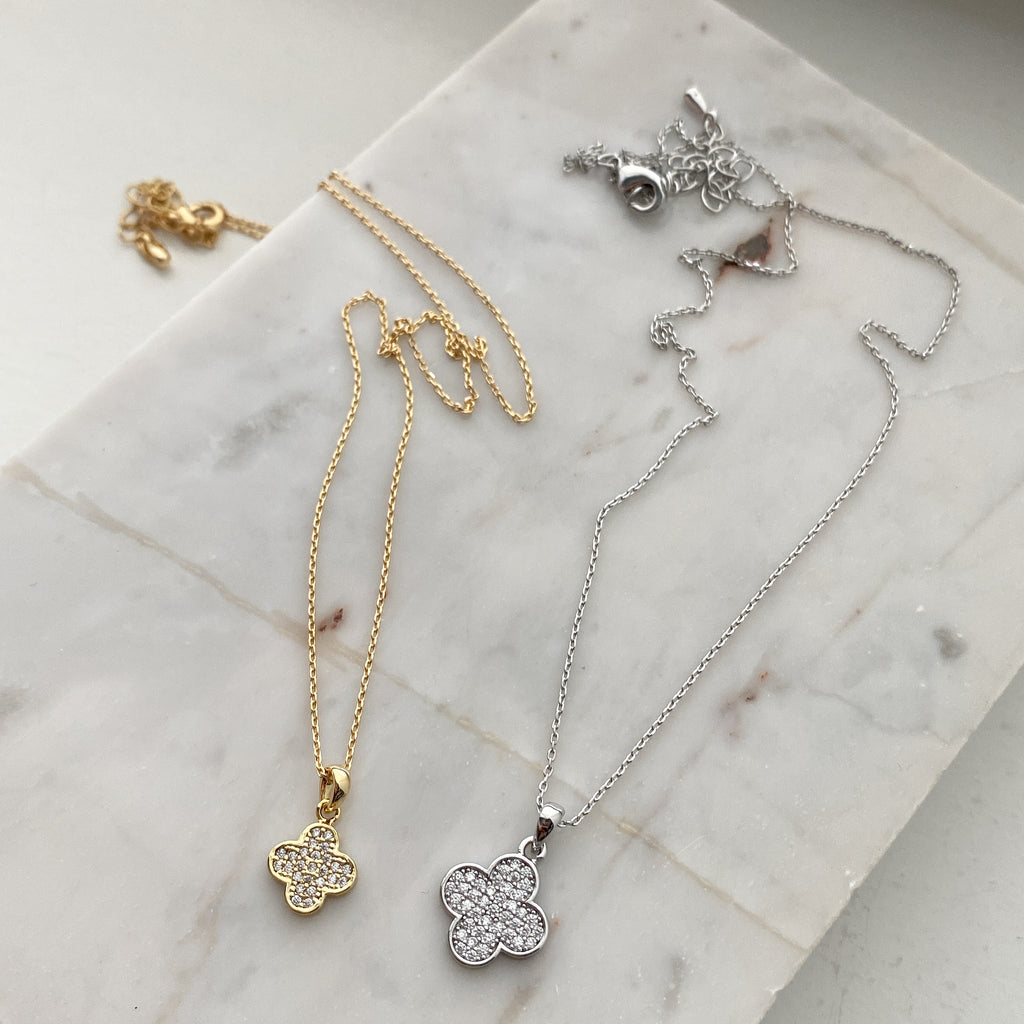 Pavé All-Around Clover Leaf Necklace