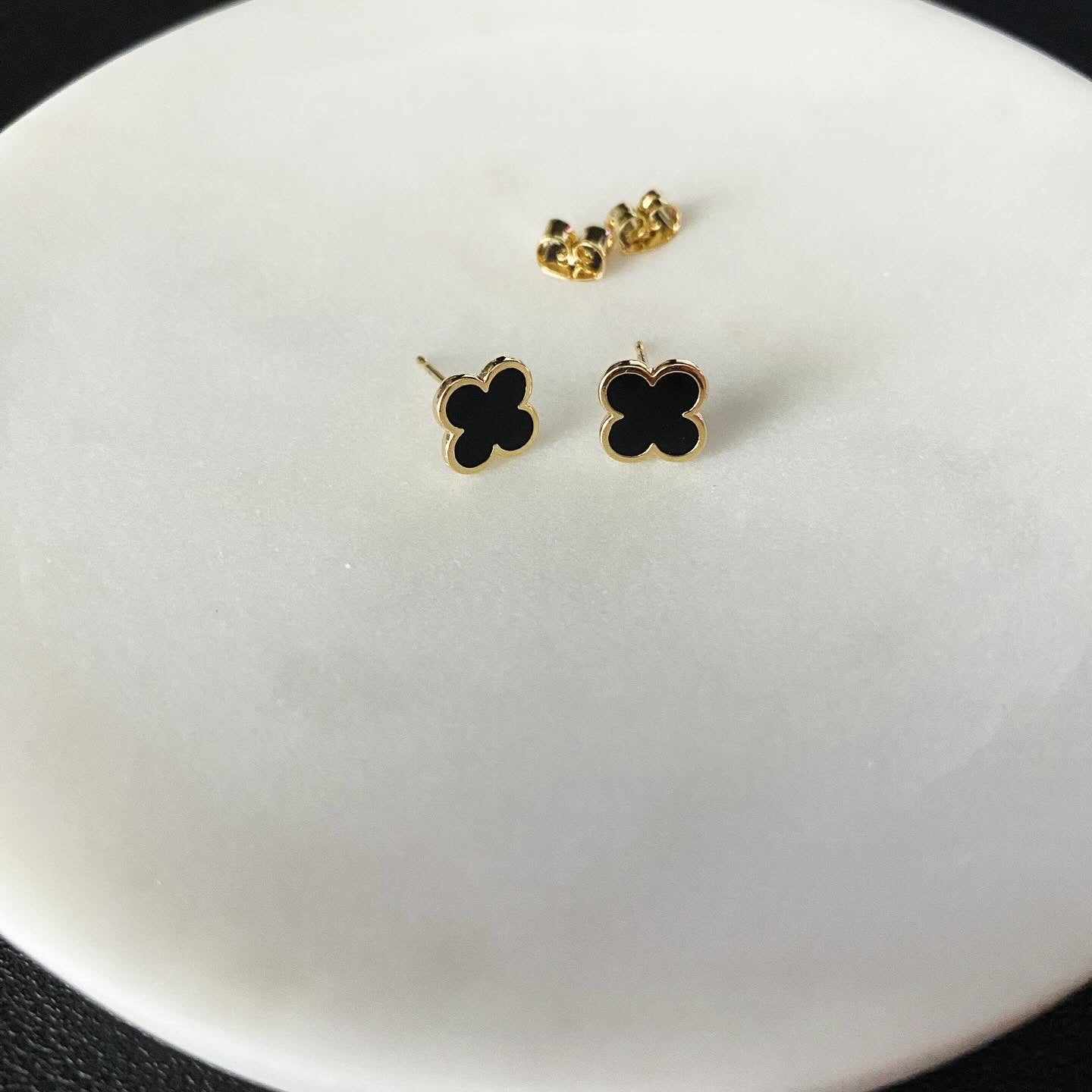 Clover Leaf Enamel Earrings