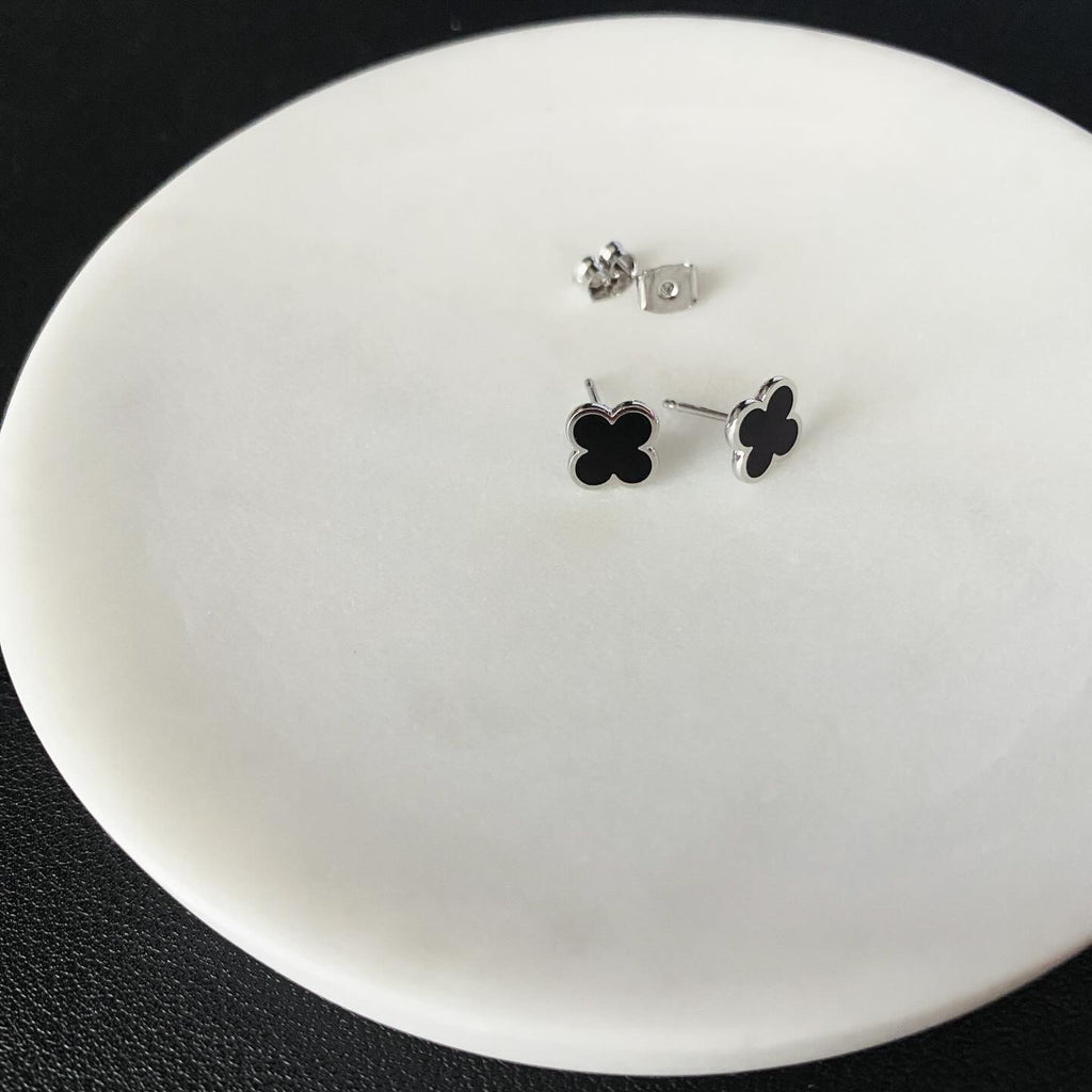 Clover Leaf Enamel Earrings