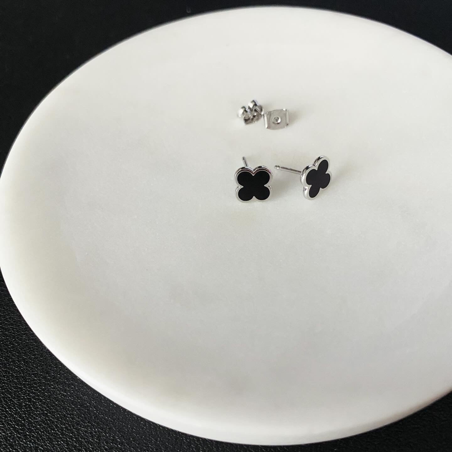Clover Leaf Enamel Earrings