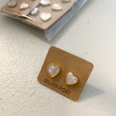 Pearlescent Heart Earrings