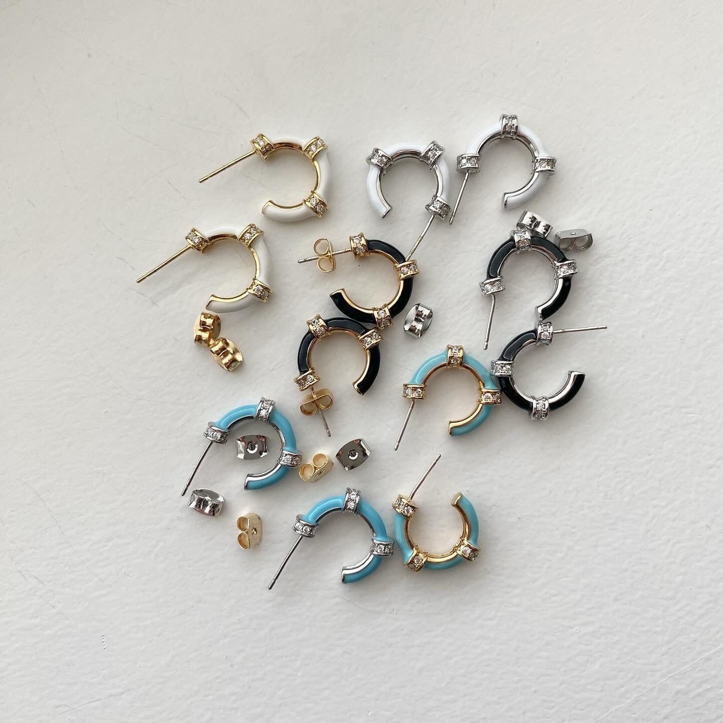 Enamel Hoop Earrings