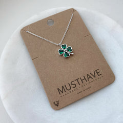 Clover / Shamrock Emerald Luck Necklace