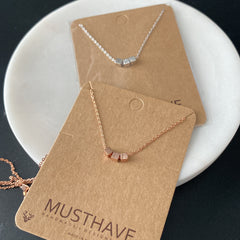 Triple Square Cluster Necklace