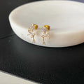 Double Flower Drop Earrings