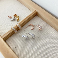 Baguette Classic Hoop Earrings