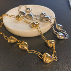 Bubble Puff Heart Necklace