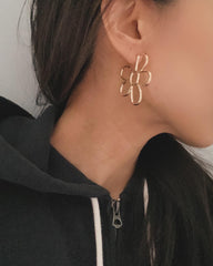 Flower Hoop Earrings