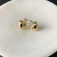 CZ Puffy Heart Earrings