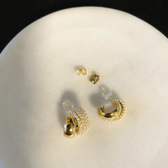 Pearl Hoop Combo Earrings