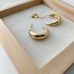 Lone Cubic Hoop Earrings