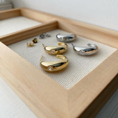 Lone Cubic Hoop Earrings