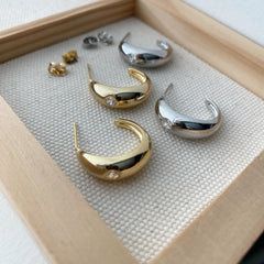Lone Cubic Hoop Earrings