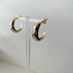 Lone Cubic Hoop Earrings