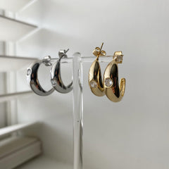 Lone Cubic Hoop Earrings