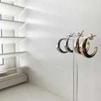 Lone Cubic Hoop Earrings