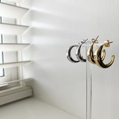 Lone Cubic Hoop Earrings